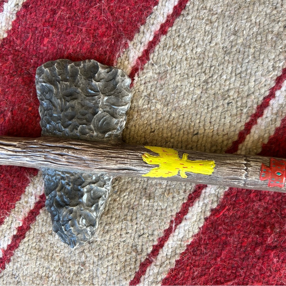 Handcrafted ceramic vintage tomahawk with Colorful Accents decorative - Picture 6 of 11